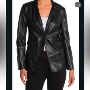NWOT LAUNDRY BY SHELLI SEGAL VEGAN LEATHER BLAZER